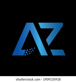 AZ letter tech logo design