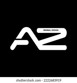 AZ Logo Design in minimalem Stil, Creative Professional Trendy Letter AZ Logo Design in Schwarz-Weiß-Farbe. Vektor eps10
