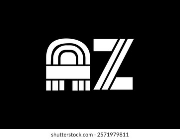 AZ Logo Design Template Vector Graphic Branding Element.
