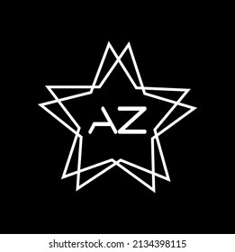 AZ Logo-Design, schwarze Sternsymbol