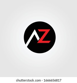 AZ Logo. Letter Design Vector with Red and Black Colors.