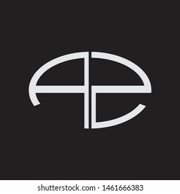 AZ Logo letter oval monogram design template with black and white colors