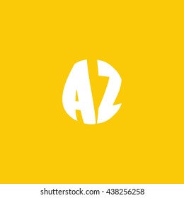 AZ Logo. Vector Graphic Sphere Branding Letter Element. Orange Background