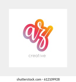 AZ logo, vector. Useful as brand symbol, app icon, alphabet element, clip-art.