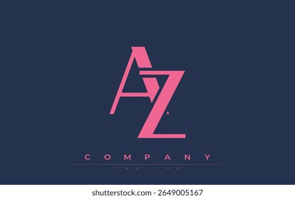 AZ Modern Initials Logo Design. Branding logo with stylized initials showcasing bold design and modern aesthetic. Ideal for professional business branding or creative projects focusing on minimalistic