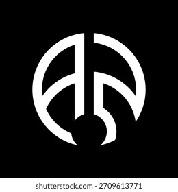 AZ Modern Minimalist Circular Monogram AZ Diseño de Logo