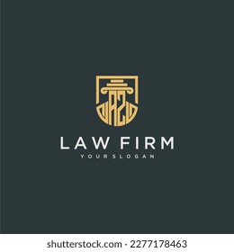 AZ monogram initial for lawfirm logo ideas with creative polygon style design