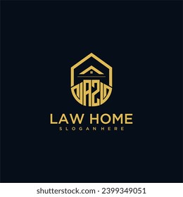 Logotipo inicial de monograma AZ para lawhiener con diseño de hogar de forma