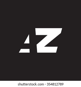 AZ negative space letter logo black background