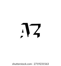 AZ Negative Space Monogram Logo - Modernes minimales Buchstabendesign