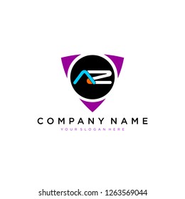 AZ Security Guard Logo Icon template - Vector