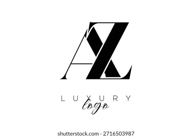 AZ Serif Letter Monogram Typography Logo for Elegant Premium Branding Identity