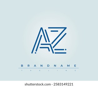 AZ Technology Letter Logo Template. This tech letter logo is a graphic mark that uses letters to represent a technology company.
