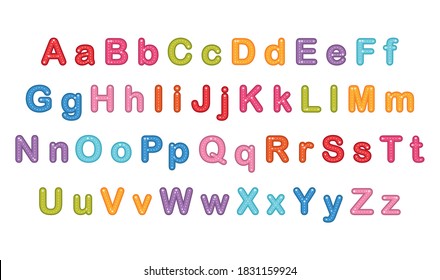 A-Z  trace alphabet design for learning handwriting. Vector Illustration. Learning letters