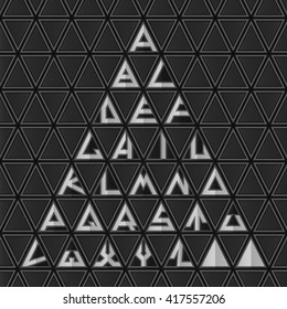 A-Z Triangle shapes alphabet.