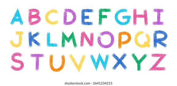A-Z vector alphabet, hand written with a brush design, letters isolated on white background