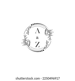 El concepto de boda AZ en un diseño profesional de alta calidad que se imprimirá en cualquier medio impreso