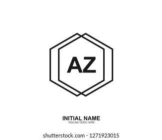 AZ A Z Initial logo letter with minimalist concept vector