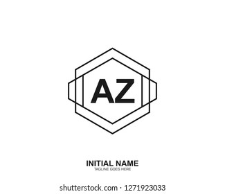 AZ A Z Initial logo letter with minimalist concept vector