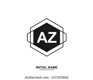 AZ A Z Initial logo letter with minimalist concept vector