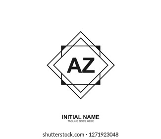 AZ A Z Initial logo letter with minimalist concept vector