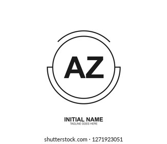 AZ A Z Initial logo letter with minimalist concept vector