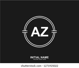AZ A Z Initial logo letter with minimalist concept vector