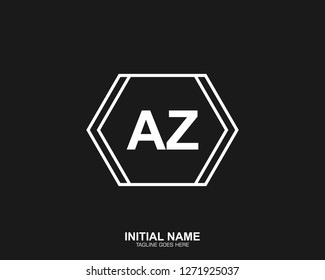 AZ A Z Initial logo letter with minimalist concept vector