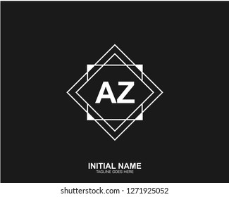 AZ A Z Initial logo letter with minimalist concept vector