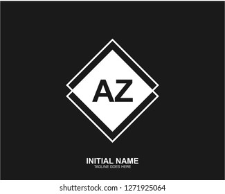 AZ A Z Initial logo letter with minimalist concept vector