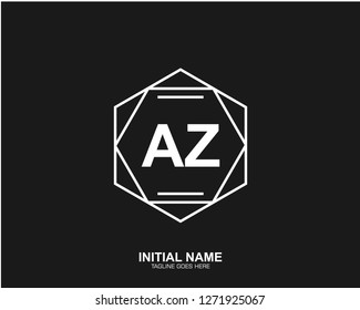AZ A Z Initial logo letter with minimalist concept vector
