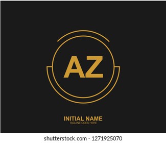 AZ A Z Initial logo letter with minimalist concept vector