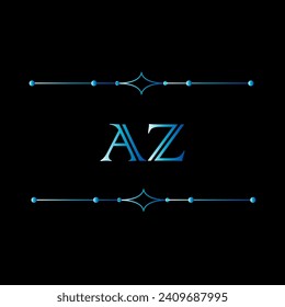 AZ A Z letter logo design. Initial letter AZ linked circle uppercase monogram logo  blue. AZ logo, A Z design. AZ, A Z