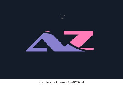 az a z pink blue alphabet letter logo purple font creative text dots company vector icon design template