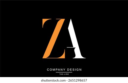 AZ, ZA, A, Z, Abstrakte Buchstaben Logo Monogramm Design Schriftart Symbol Vektor