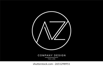 AZ, ZA, A, Z, Letras Abstractas Logotipo Monograma diseño Icono de fuente Vector