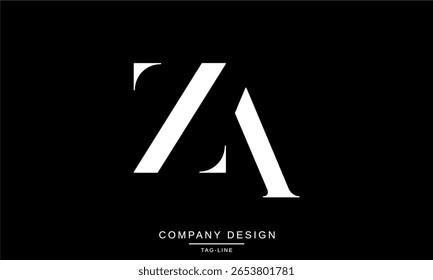 AZ, ZA, A, Z, Letras Abstractas Logotipo Monograma diseño Icono de fuente Vector