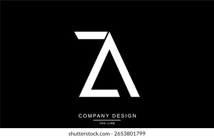 AZ, ZA, A, Z, Letras abstratas Design de logotipo Monograma Ícone de fonte Vetor