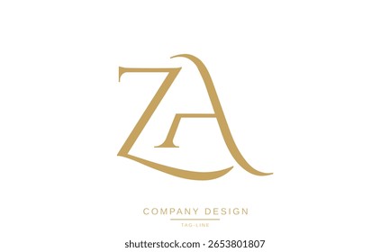 AZ, ZA, A, Z, Abstrakte Buchstaben Logo Monogramm Design Schriftart Symbol Vektor