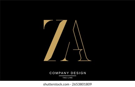 AZ, ZA, A, Z, Abstract Letters Logo Monogram design Font Icon Vector