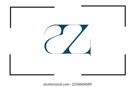 AZ, ZA, Monograma con el logotipo de las letras abstractas
