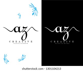 az, za letter creative logo design vector