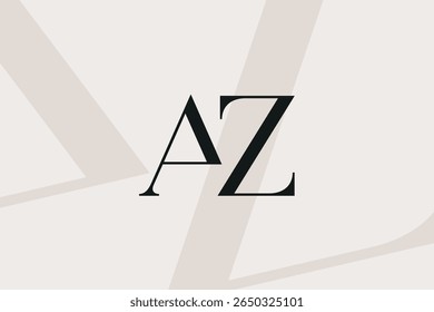 AZ or ZA letter logo icon design. Classic style luxury initials monogram.