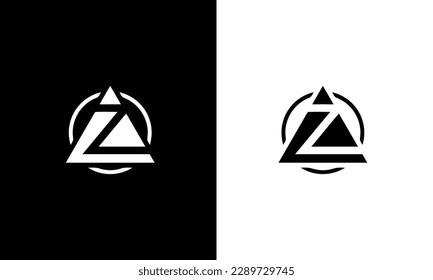 Diseño del logotipo AZ ZA con fondo. Letra de icono del monograma creativo mínimo basado en el inicio. Diseño vectorial de alfabeto lujoso moderno