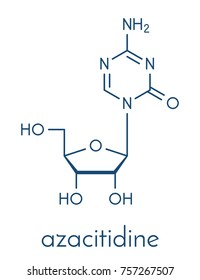 Azacitidine (5-azacytidine) myelodysplastic syndrome drug molecule. Skeletal formula.