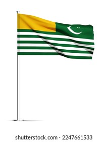 Bandera de Azad Kashmir aislada de fondo blanco. Vector EPS10