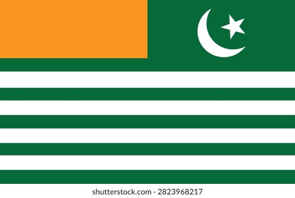 Azad Kashmir national flag vector and illustration 