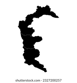 Azad Kashmir region map, administrative territory of Pakistan. Vector illustration.