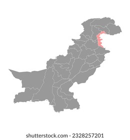 Azad Kashmir region map, administrative territory of Pakistan. Vector illustration.