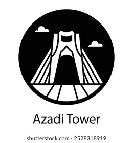 Azadi Tower icon in filled style